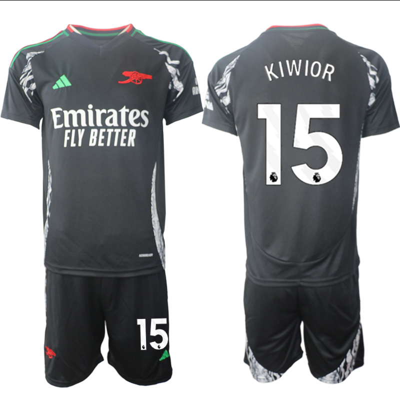 Men 2024-2025 Club Arsenal away Black #15 Soccer Jersey->arsenal jersey->Soccer Club Jersey